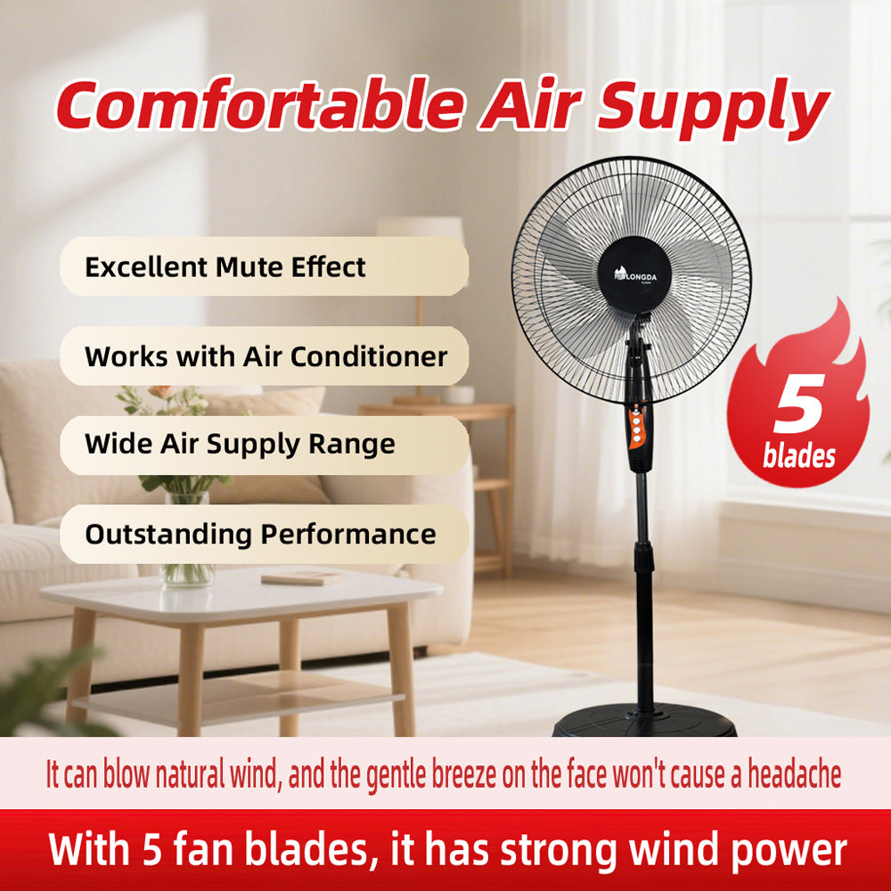 floor fan 5 blades silent standing fan for bedroom&amp;living room