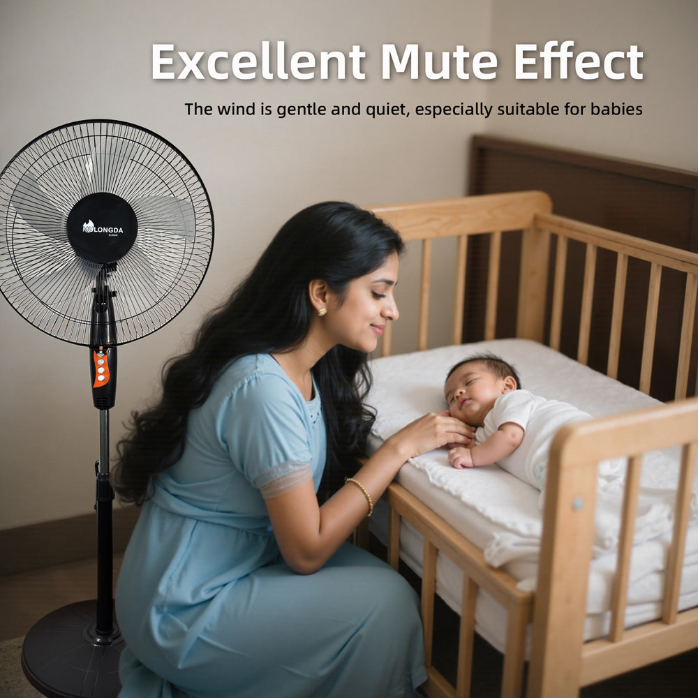 floor fan 5 blades silent standing fan for bedroom&amp;living room