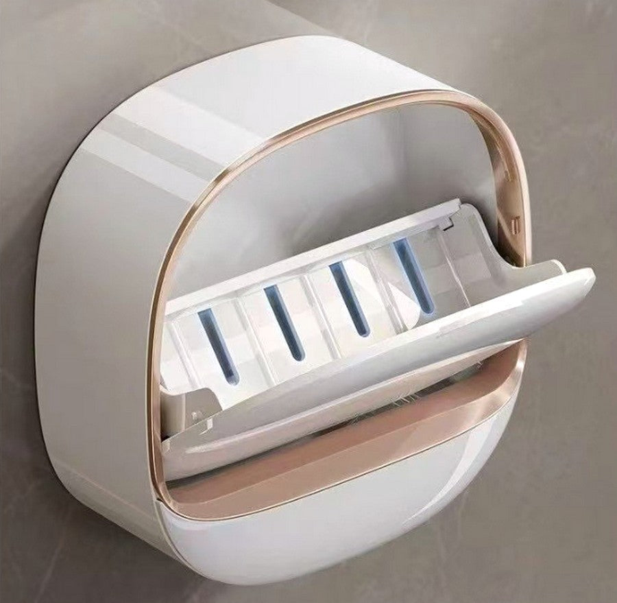 Wall Mounted Double Layer Soap Dish Eco-Friendly Adhesive Bar Soap Holder with Draining Tray Soap Holder with Drain