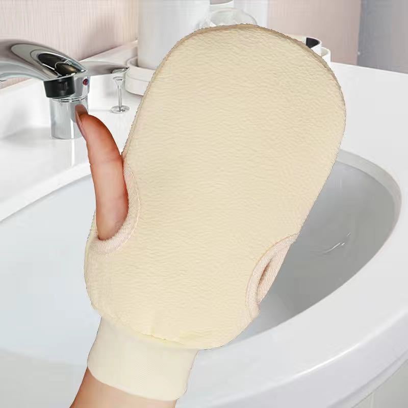 Solid Color Reusable Bath Exfoliating Glove Body Scrub Cleaning Gloves Shower Exfoliating