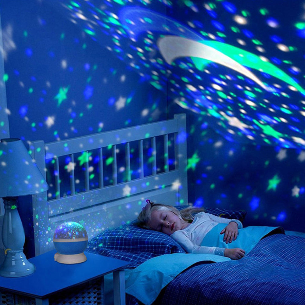 Galaxy Projector Starry Sky Rotating LED Night Light, Children Bedroom Star Moon Lamp for Kids Gift