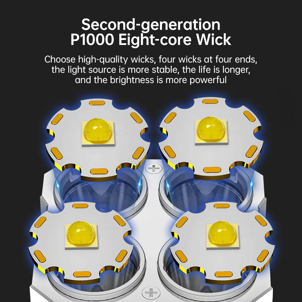 RTS Hot Sale 4LED Rechargeable Flashlight With COB Light Long-range Spotlight Battery LED Display for Outdoor Plastic Lamp