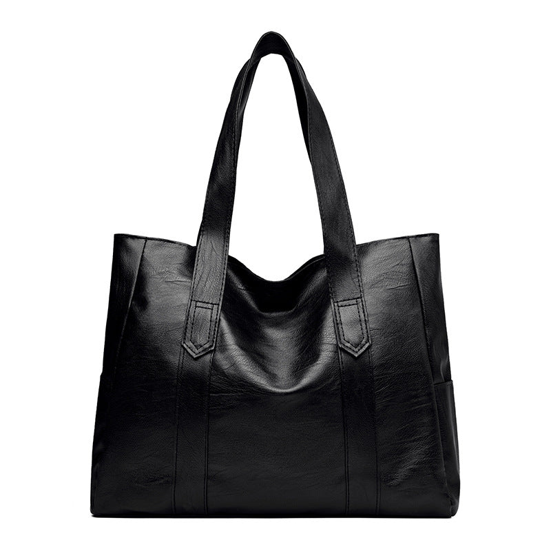 Spacious Tote Bag for Women - Versatile Commuter Handbag with Shoulder Strap Mommy Bag One Shoulder Handbag Soft Leather
