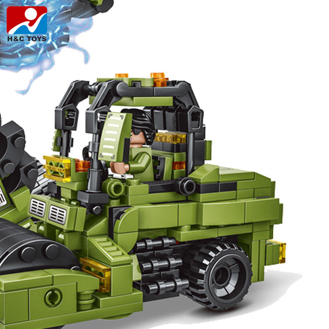 New Version Building Blocks Assembled Model Toy for Kids Road Roller Engineering Machine Two Ways Changed