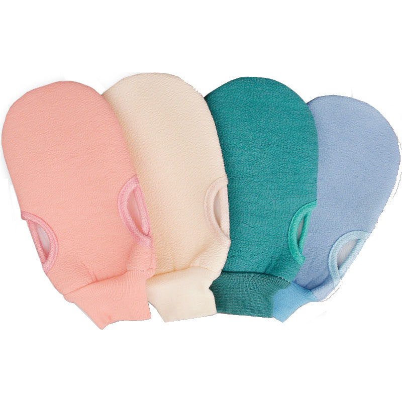 Solid Color Reusable Bath Exfoliating Glove Body Scrub Cleaning Gloves Shower Exfoliating
