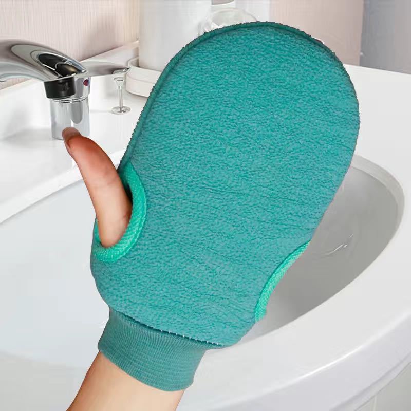 Solid Color Reusable Bath Exfoliating Glove Body Scrub Cleaning Gloves Shower Exfoliating