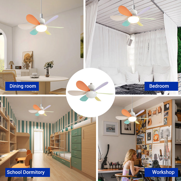 New Arrivals Indoor Bedroom E27 ABS Material Removable Blades Led Ceiling Fan with Light