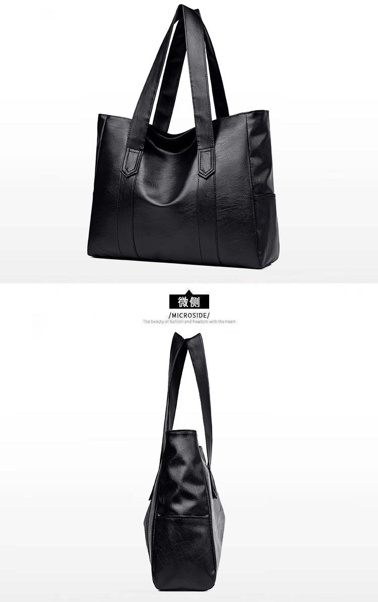 Spacious Tote Bag for Women - Versatile Commuter Handbag with Shoulder Strap Mommy Bag One Shoulder Handbag Soft Leather