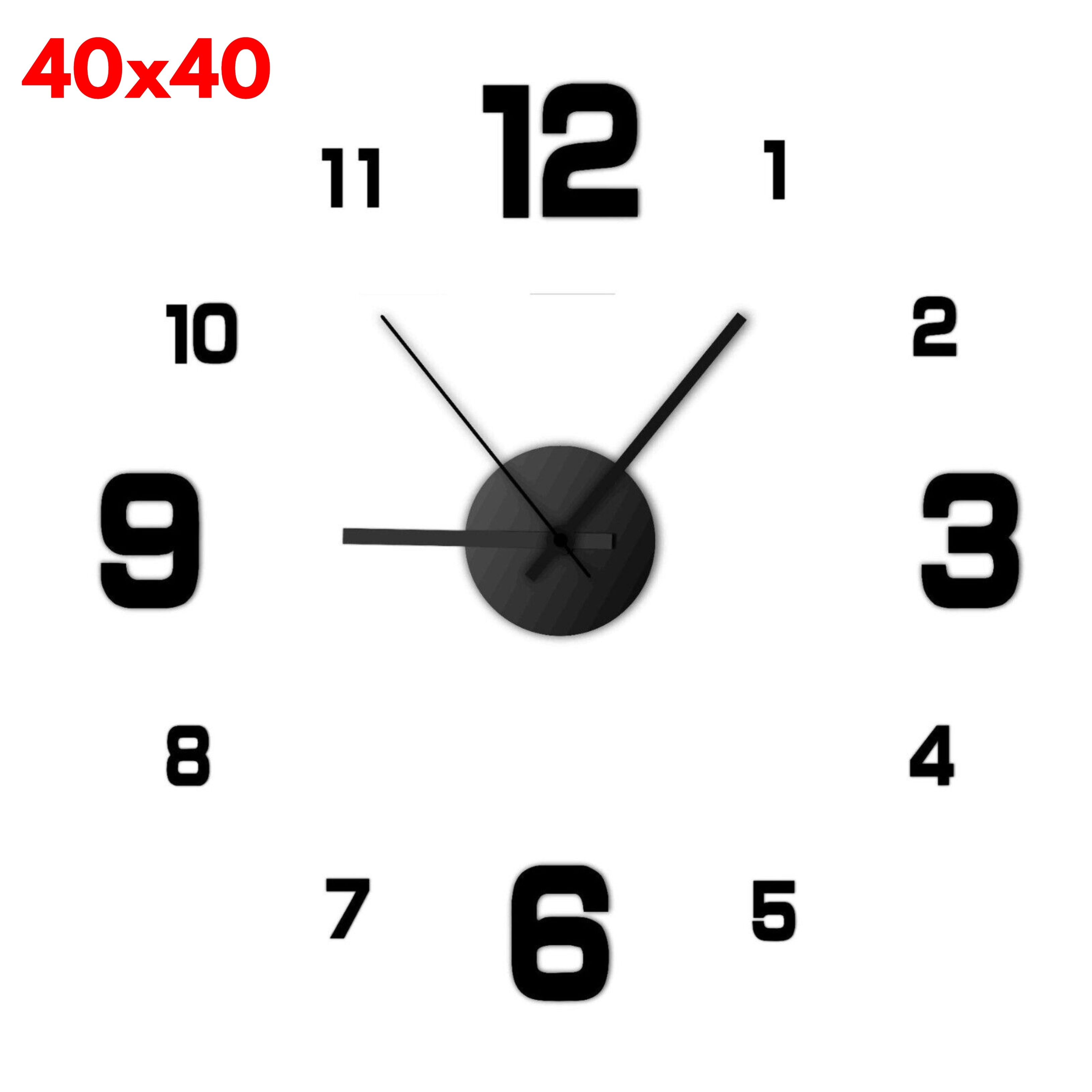 Large Wall Clocks 3D DIY Quartz Clock Acrylic Mirror Stickers For Home Living Room Office Wall Decoration Hanging Horloge Watch 40x40