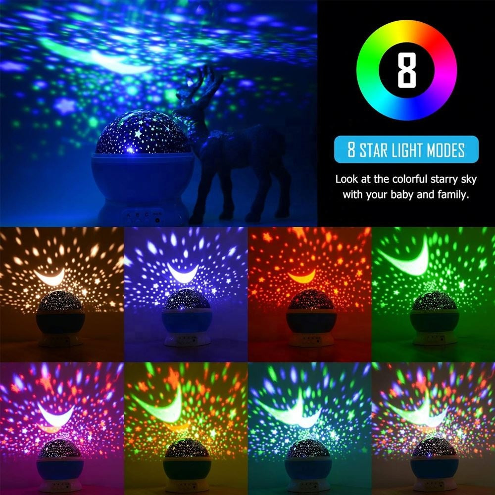 Galaxy Projector Starry Sky Rotating LED Night Light, Children Bedroom Star Moon Lamp for Kids Gift