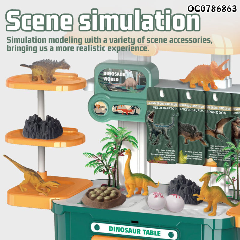 Pretend Play Set Table Dinosaur Toys 2026 With Storage Box for Kids