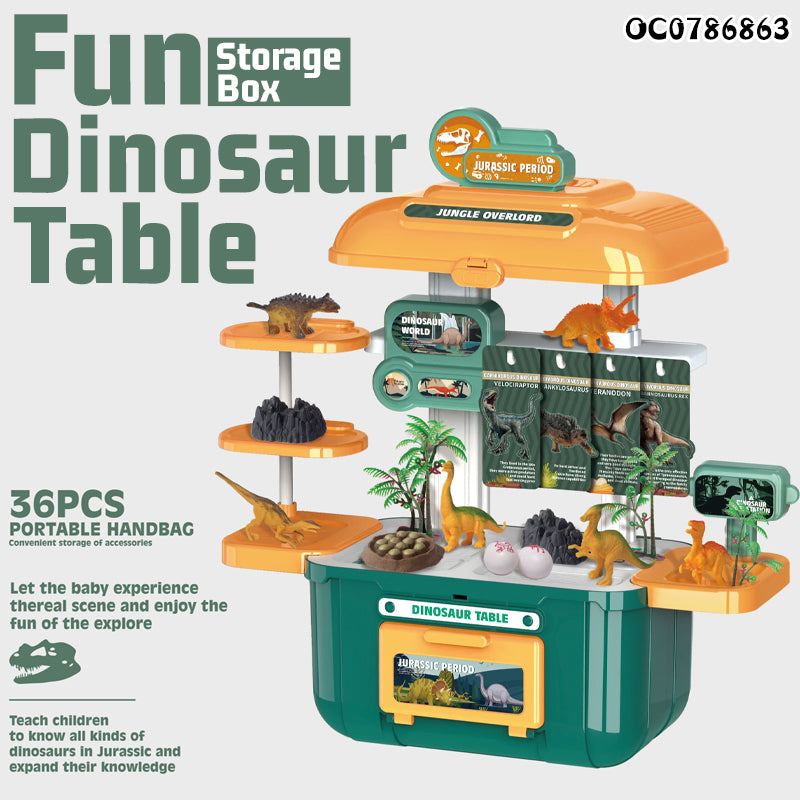 Pretend Play Set Table Dinosaur Toys 2026 With Storage Box for Kids