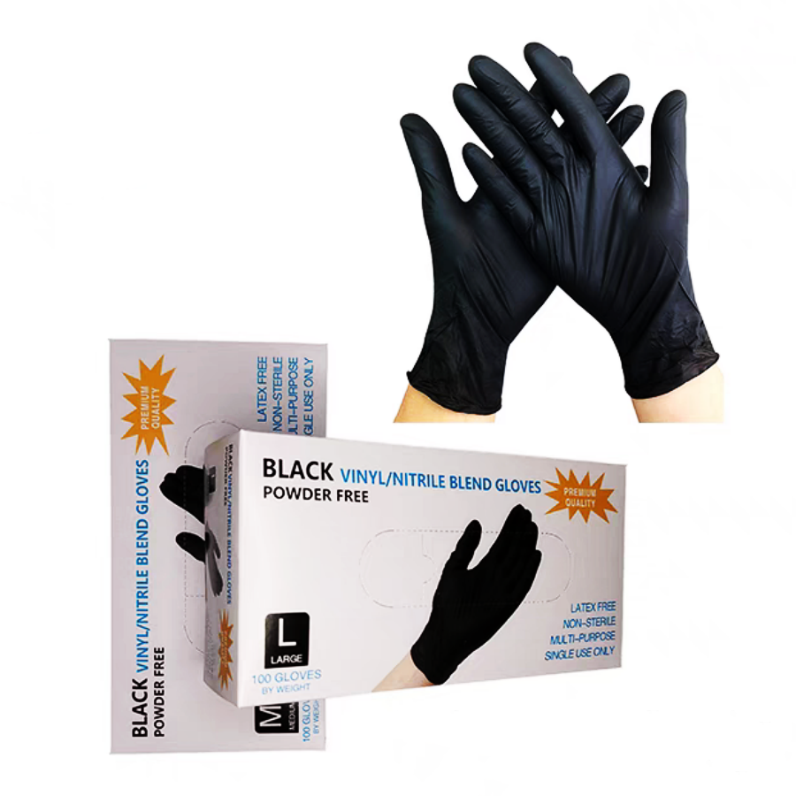 Black Thickened Disposable Gloves PVC Nitrile Rubber Protective Food-Grade Dishwashing