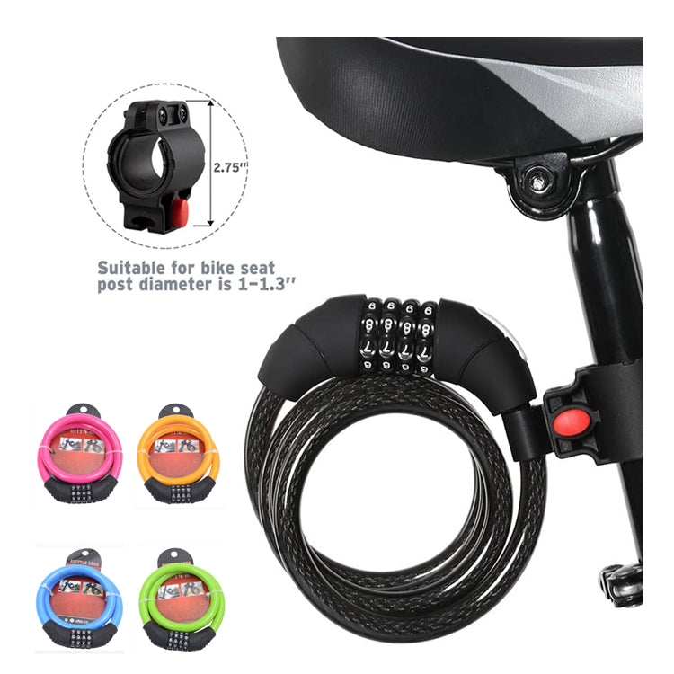 Portable Combination Padlock with Ring Lock for Bicycle Theft Prevention