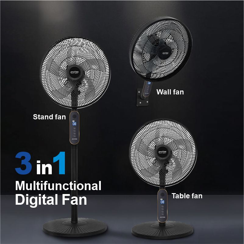 Multifunctional floor electric stand fan ,16 inch standing fan with remote control standing fan 3 in 1 ,table wall stand fan