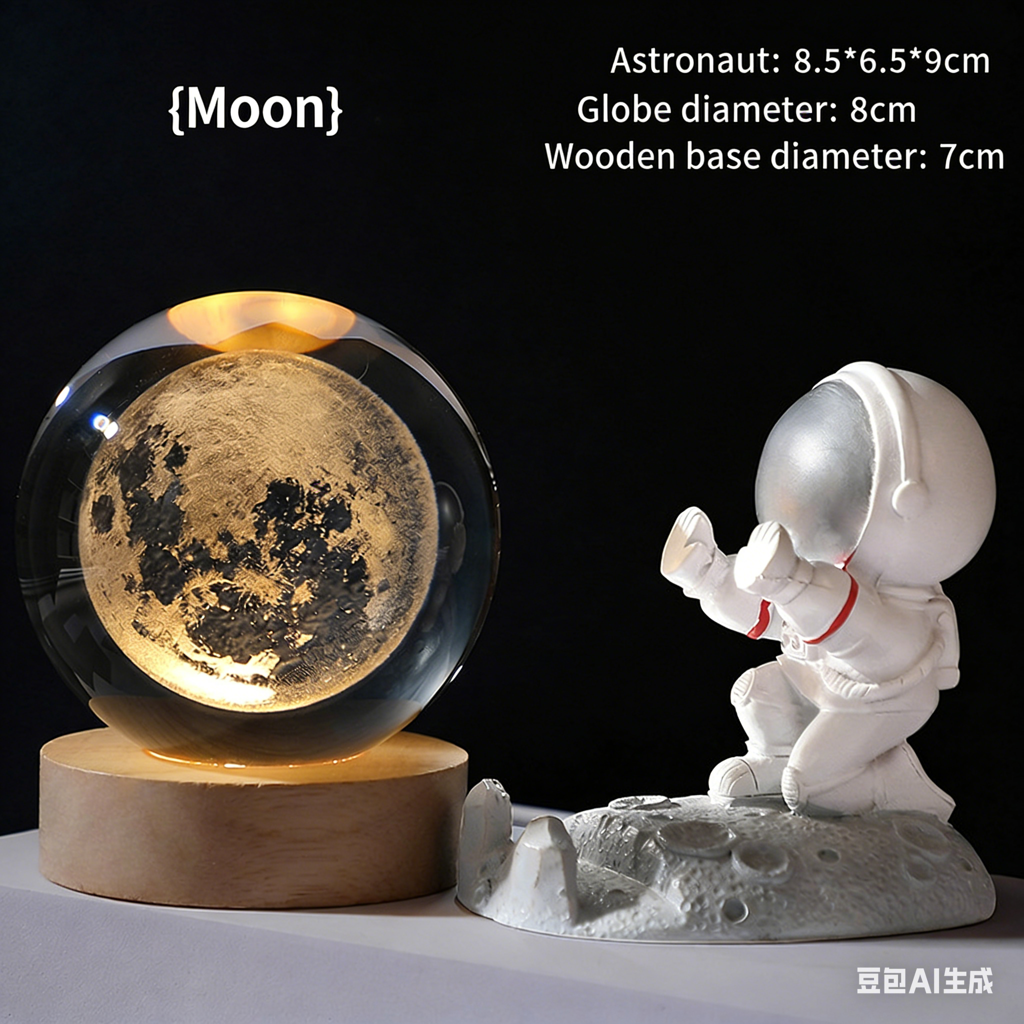 Crystal Ball Carved Glowing Night Light Desktop Decorative Ornament Holiday Gift