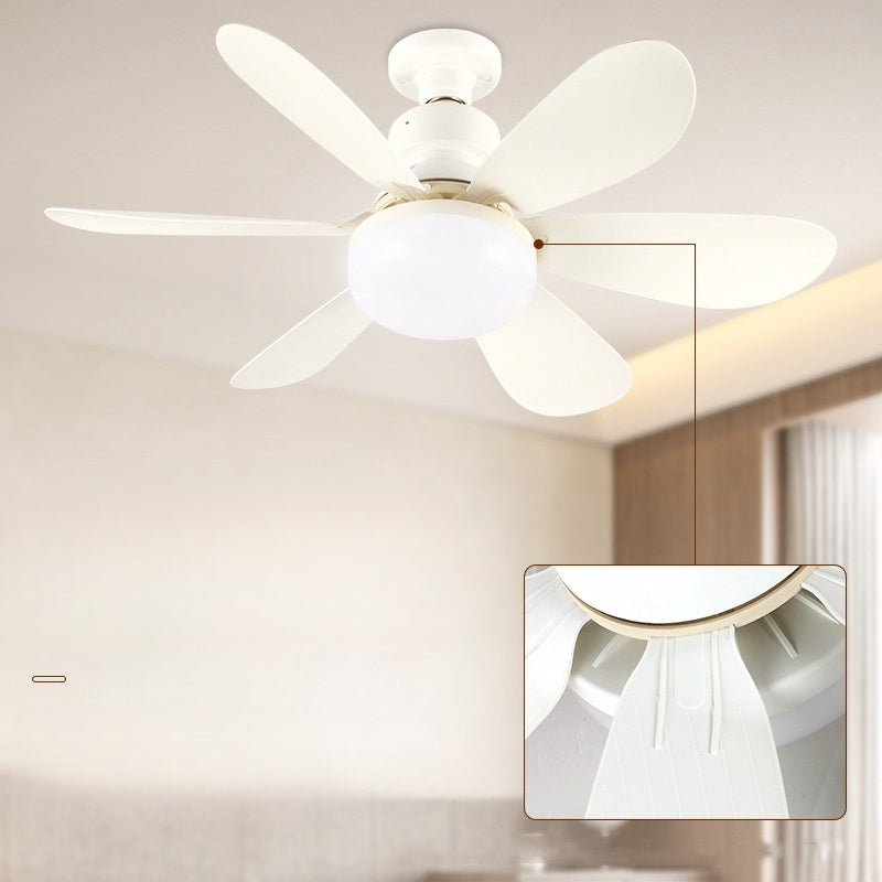 New Six-Blade E27 Screw Base Fan Light, Bedroom Living Room Ceiling Fan Light with Super Large Wind Power and Quiet Operation