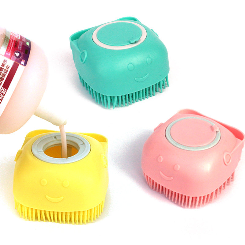 Pet Brushes Bath Massage Brush Shampoo Dispenser Dog Grooming Brush