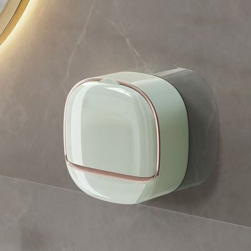 Wall Mounted Double Layer Soap Dish Eco-Friendly Adhesive Bar Soap Holder with Draining Tray Soap Holder with Drain