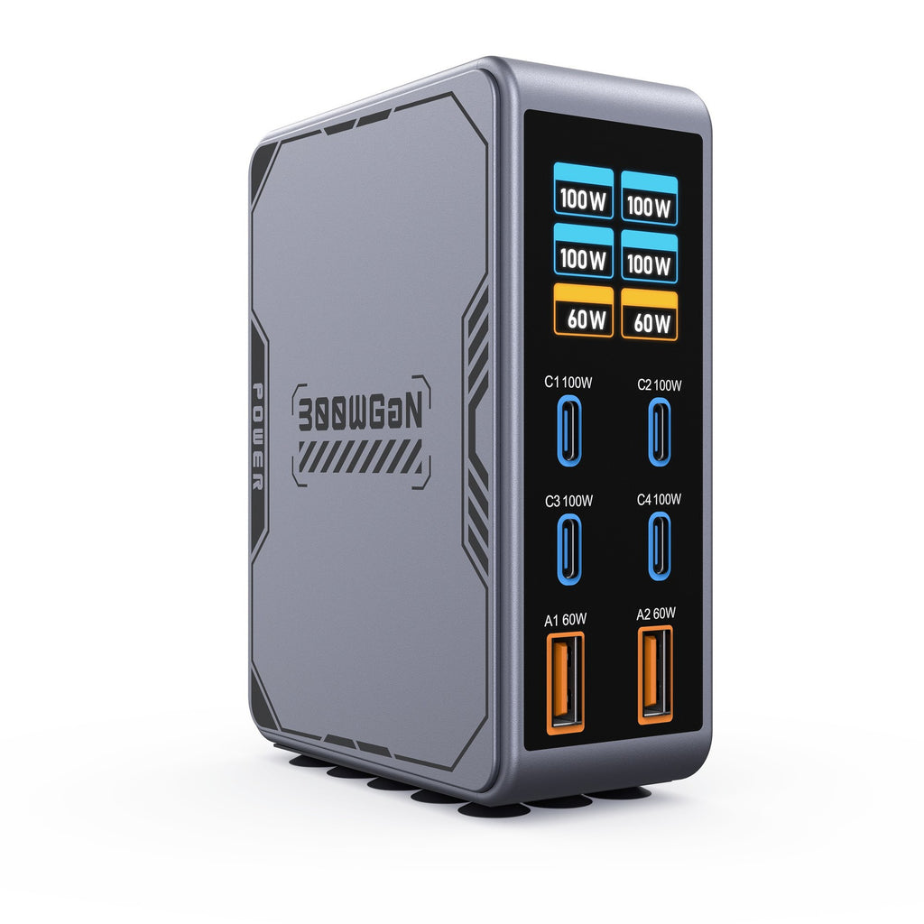300W 6-Port 100W 140W GaN Type-C USB-C Laptop Charger for Android