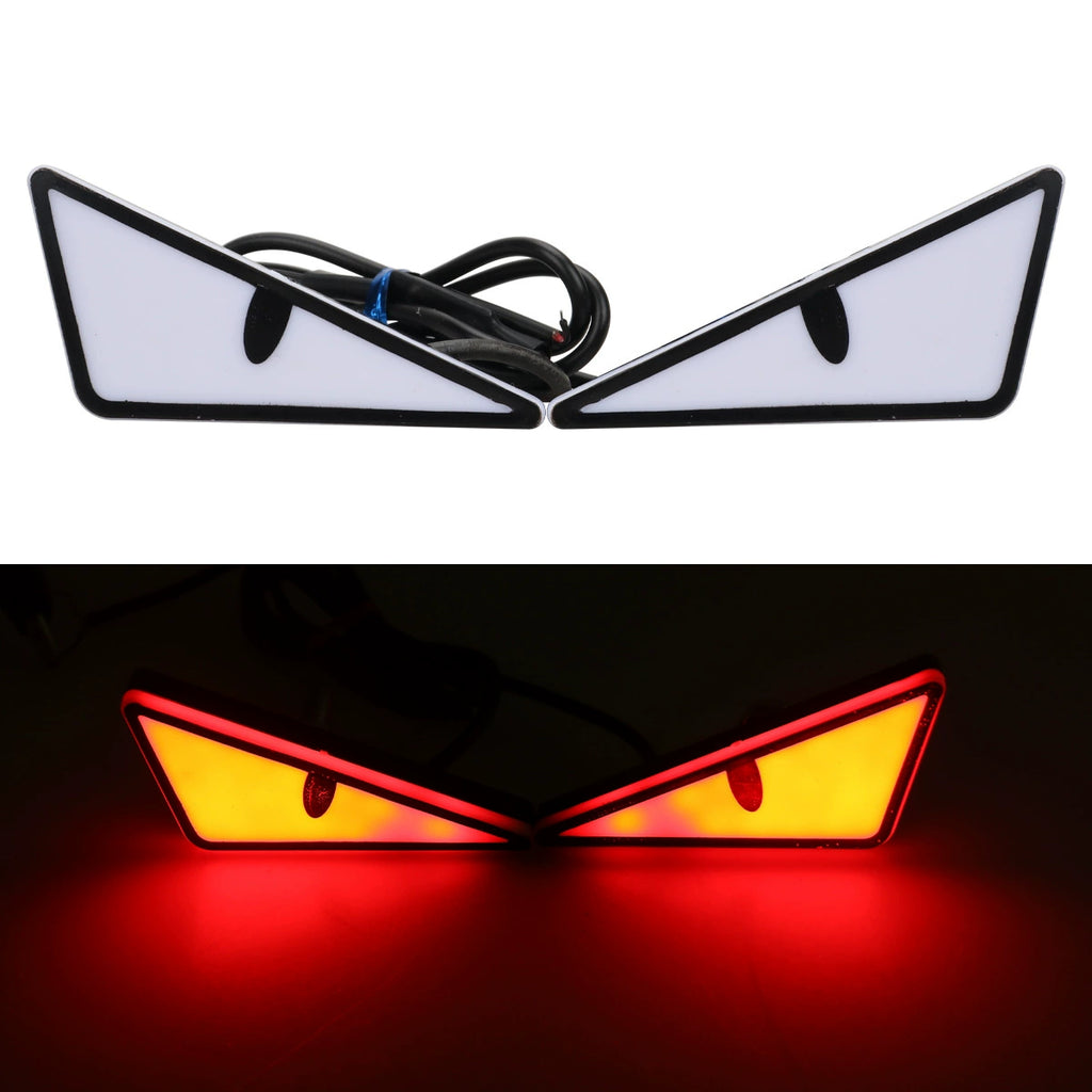 Car LED Devil Eyes Light Universal Demon Eyes Headlight Motorcycle Mini Turn Signal Flasher Tail Lamp Auto Decoration Lights