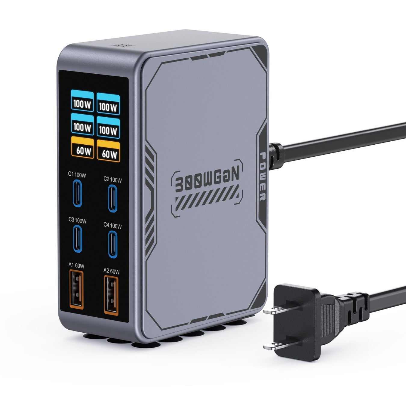 300W 6-Port 100W 140W GaN Type-C USB-C Laptop Charger for Android