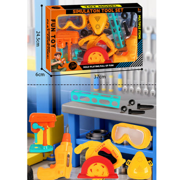 Simulation Tools Play House Children's Toys Saw Goggles Screw Wrench Hammer Mask Electric Drill Axe