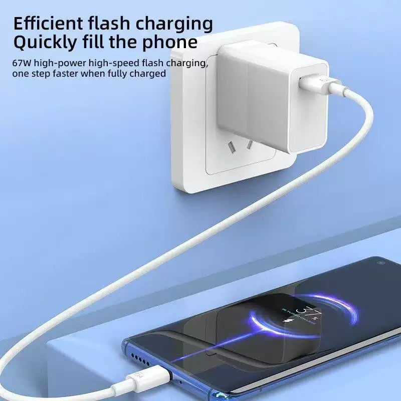 67W UK Standard USB Charger Compatible with Xiaomi 120W Super Fast Charging Head
