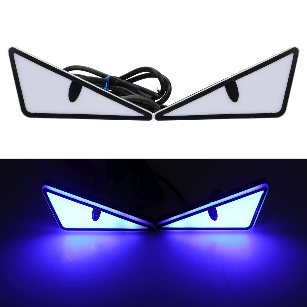 Car LED Devil Eyes Light Universal Demon Eyes Headlight Motorcycle Mini Turn Signal Flasher Tail Lamp Auto Decoration Lights