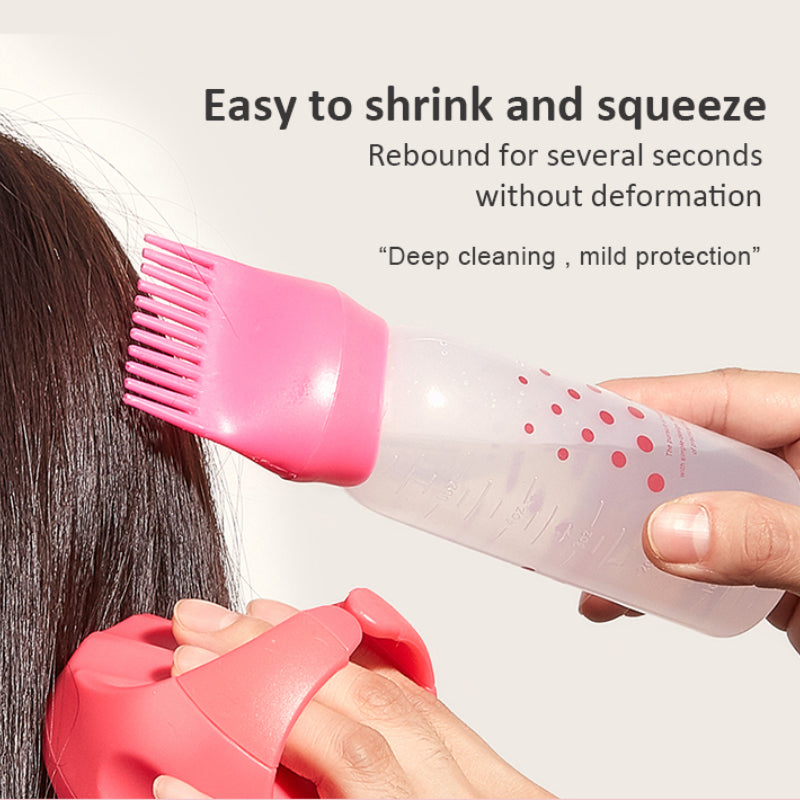 Silicone shampoo bottle PP Hair Dye Bottle With Aplicator, Oil Bottle Brush, Scalp Massage Brush Hair dye bottle