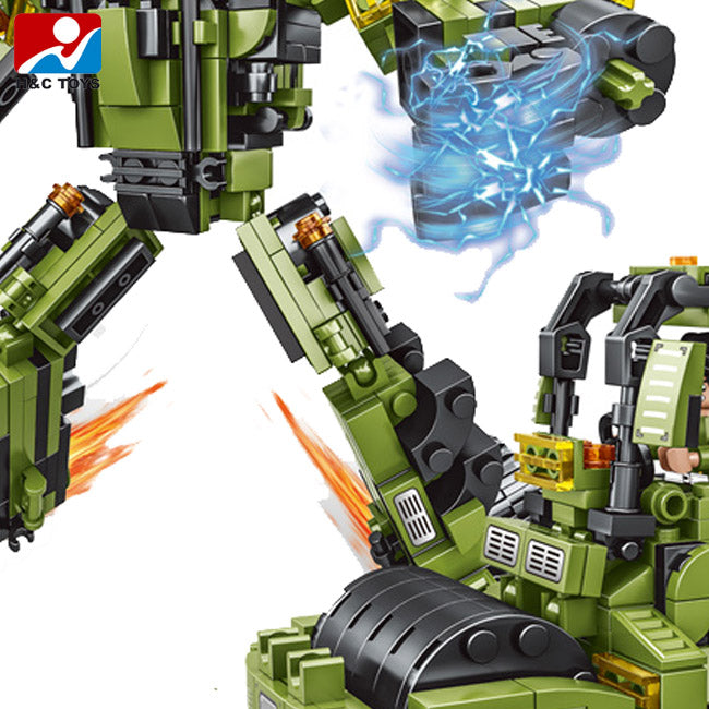 New Version Building Blocks Assembled Model Toy for Kids Road Roller Engineering Machine Two Ways Changed