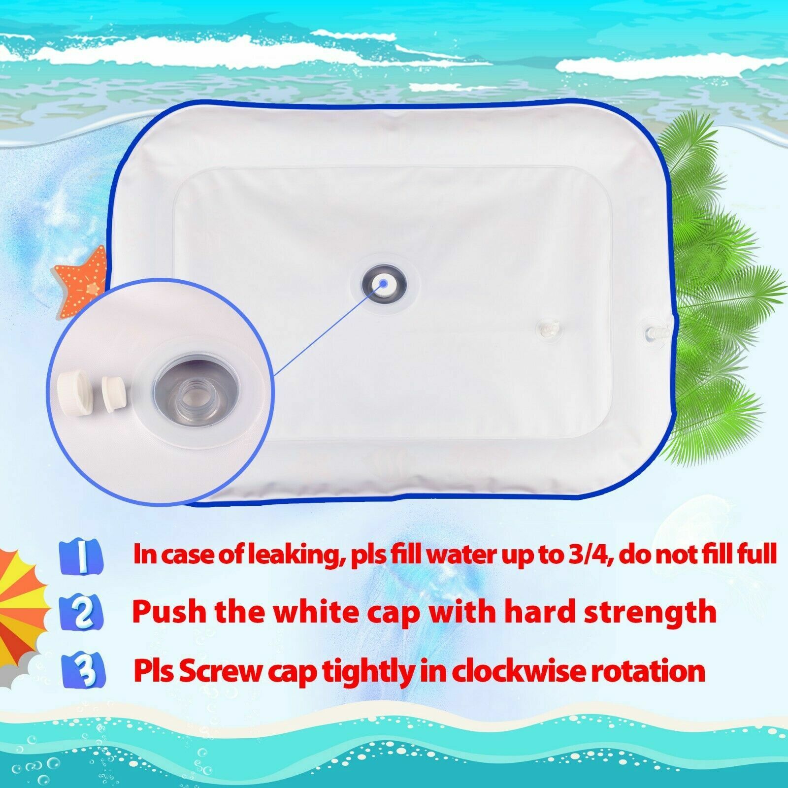Inflatable PVC Tummy Time Water Play Mat Educational Infant and Toddler Toy Kids Inflatable Water Mat Made of Plastic