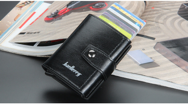 2024 Men Wallet RFID Blocking Protected Aluminium Box PU Leather Wallets with Money Clip Designer Cardholder Credit Card Holder
