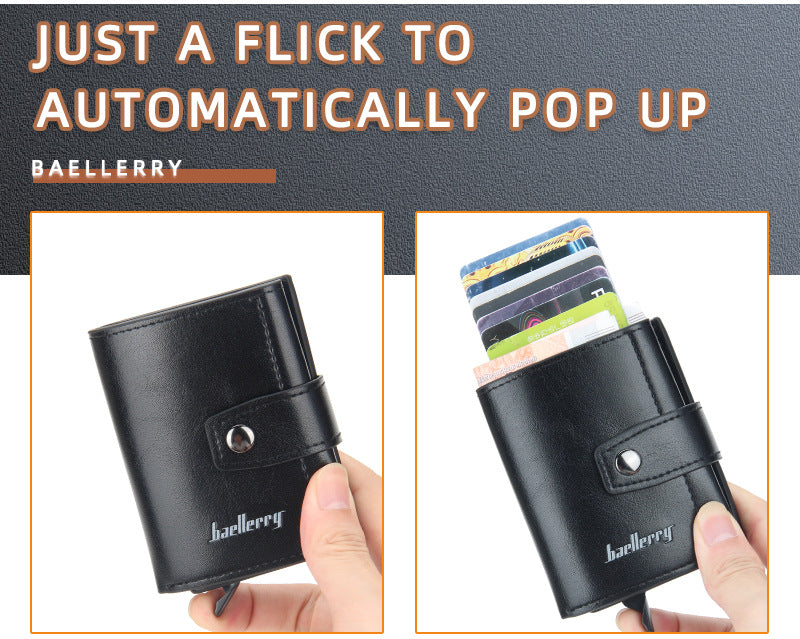 2024 Men Wallet RFID Blocking Protected Aluminium Box PU Leather Wallets with Money Clip Designer Cardholder Credit Card Holder