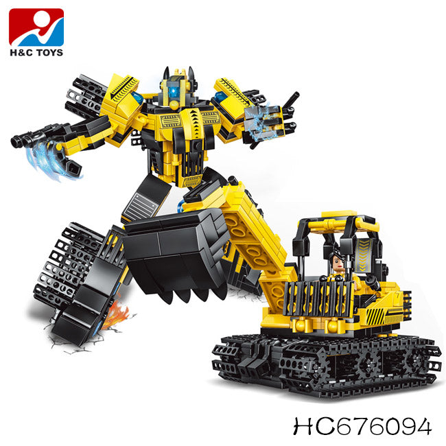 The Excavator Engineering Machine for Children's Puzzle Assembly Blocks Can Be Changed in Two Ways Toys Kids