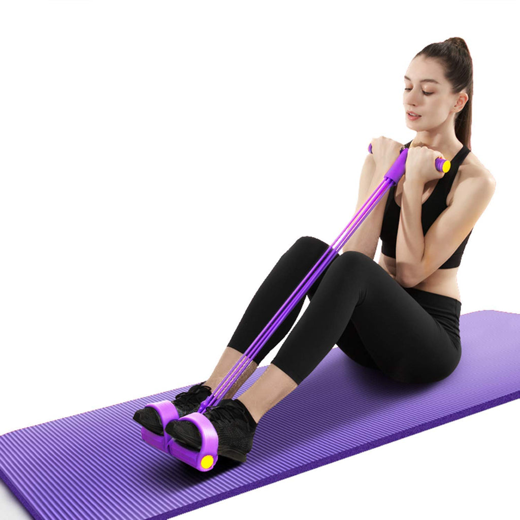 6-Tube High-Quality TPE Latex Fitness Elastic Foot Pedal Resistance Bands Sit-Up Pull Rope