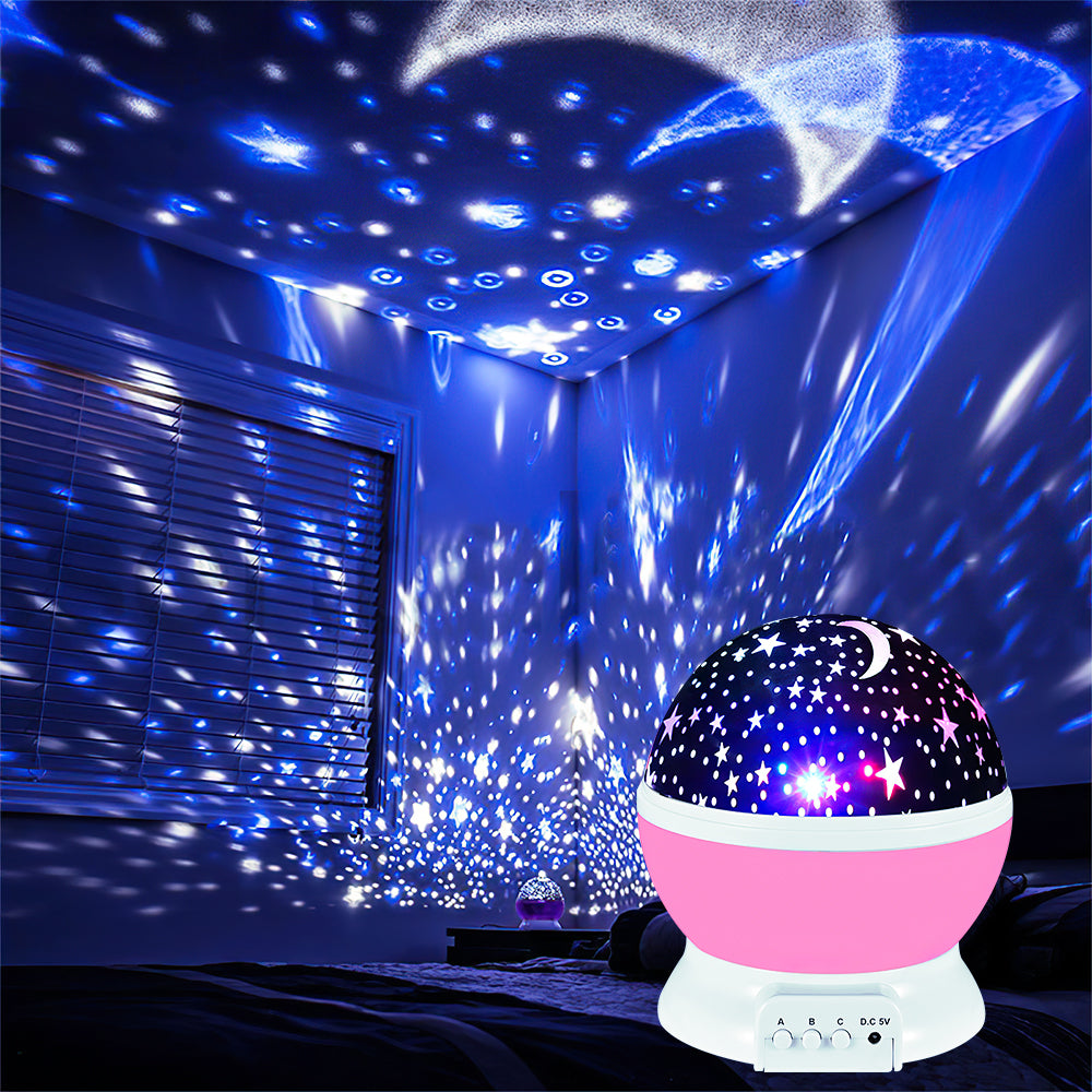 Galaxy Projector Starry Sky Rotating LED Night Light, Children Bedroom Star Moon Lamp for Kids Gift