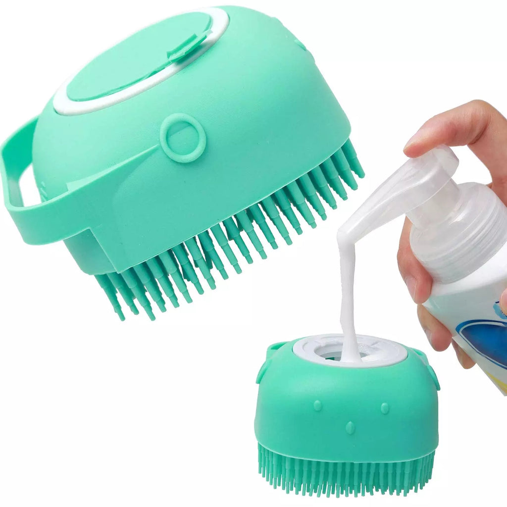 Pet Brushes Bath Massage Brush Shampoo Dispenser Dog Grooming Brush