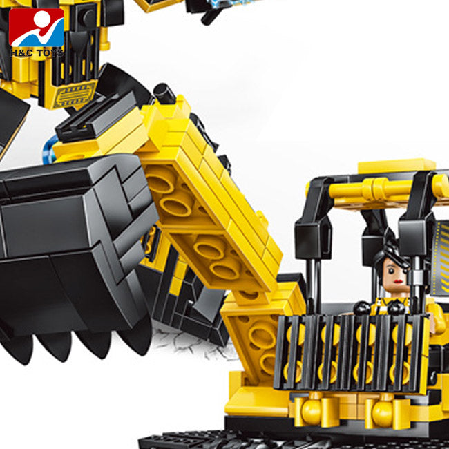 The Excavator Engineering Machine for Children's Puzzle Assembly Blocks Can Be Changed in Two Ways Toys Kids