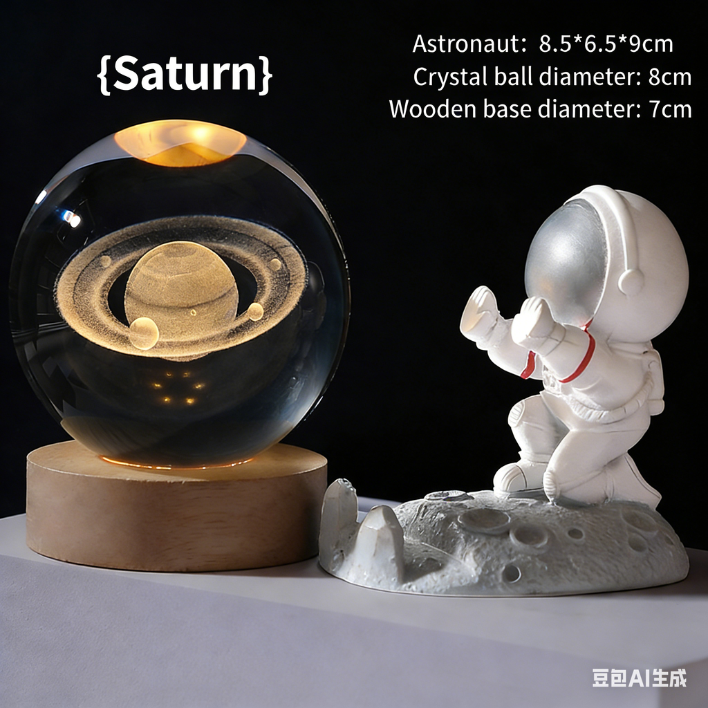 Crystal Ball Carved Glowing Night Light Desktop Decorative Ornament Holiday Gift