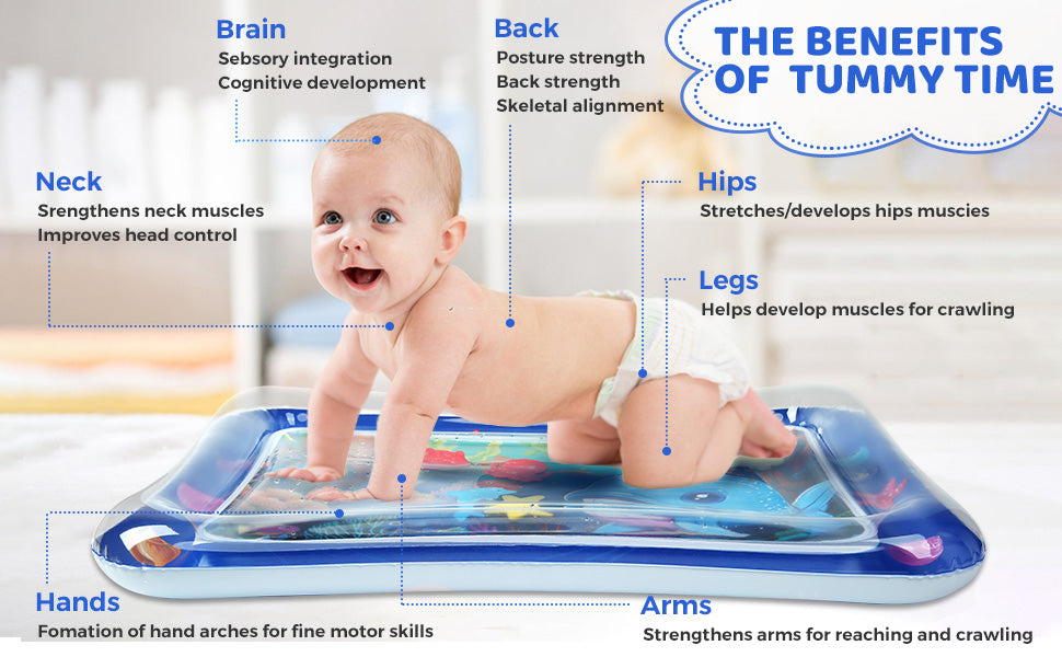 Inflatable PVC Tummy Time Water Play Mat Educational Infant and Toddler Toy Kids Inflatable Water Mat Made of Plastic