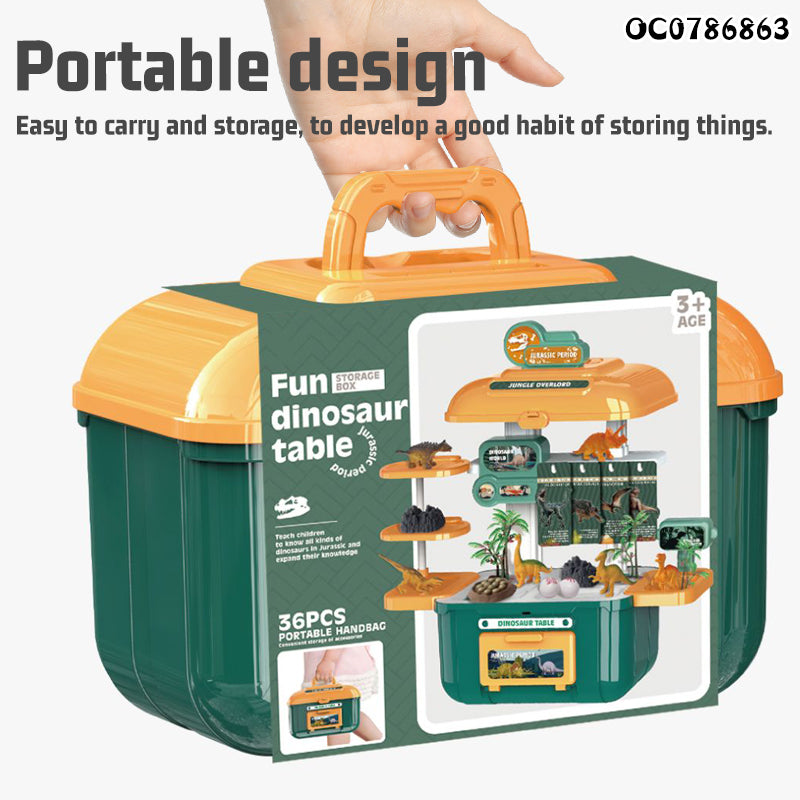 Pretend Play Set Table Dinosaur Toys 2026 With Storage Box for Kids