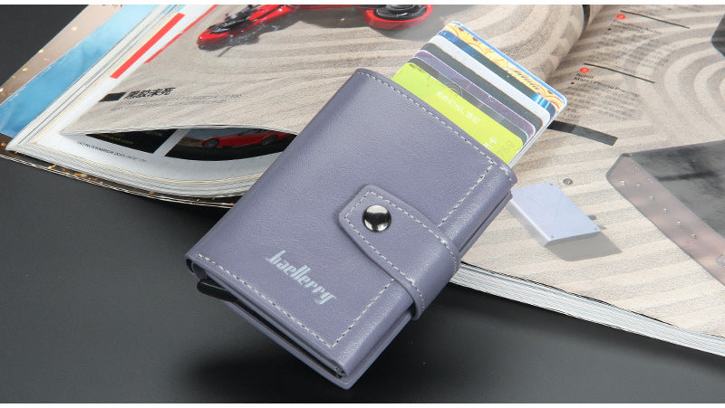 2024 Men Wallet RFID Blocking Protected Aluminium Box PU Leather Wallets with Money Clip Designer Cardholder Credit Card Holder