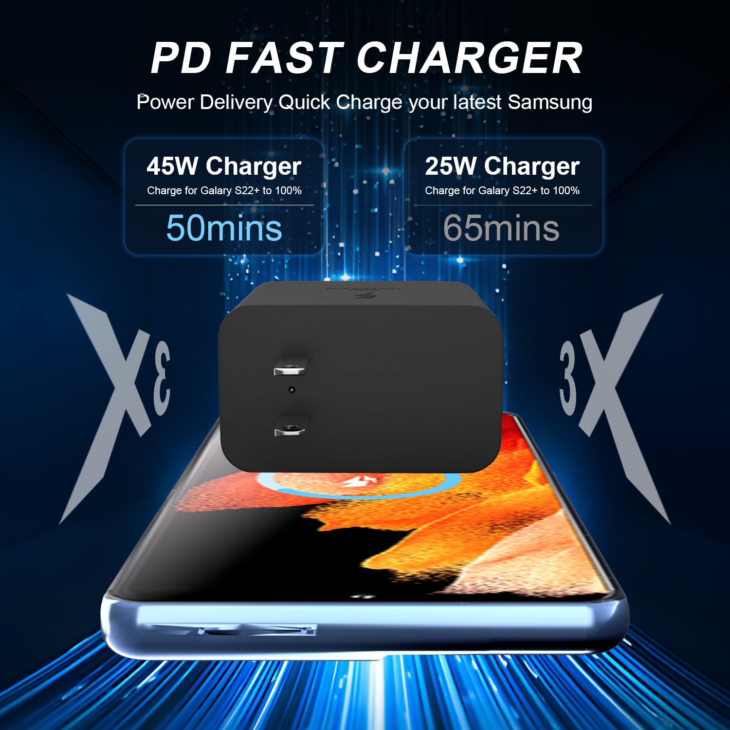 PD 45W High Power Charging Speed Adapter Original Samsung Wall Charger Apply to Note 10/Note 20